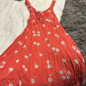 So brand sun dress, size x-small, gorgeous coral color with flower
